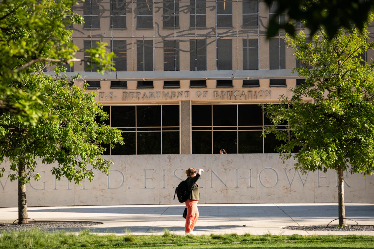 The Department of Education in Washington on April 28, 2025. (Madalina Vasiliu/The Epoch Times)