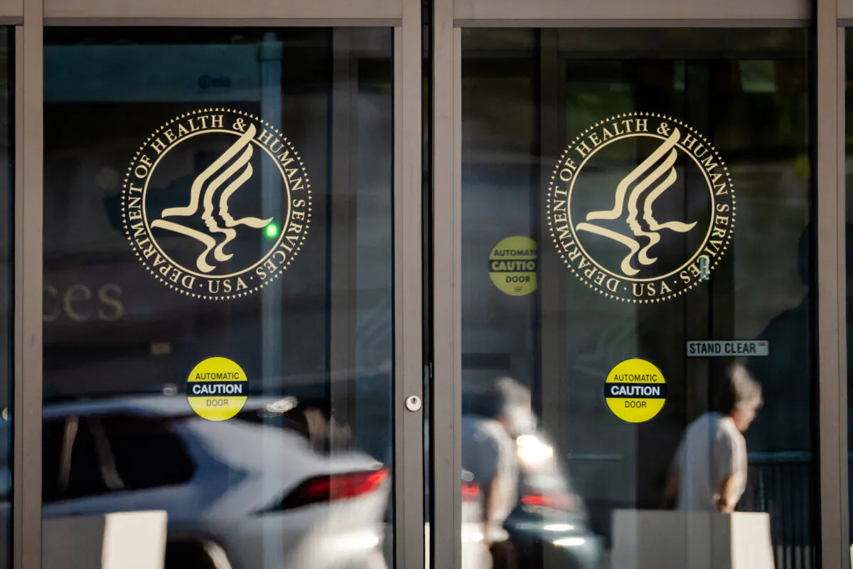 The U.S. Department of Health and Human Services at the Hubert H. Humphrey building in Washington on April 28, 2025. (Madalina Vasiliu/The Epoch Times)