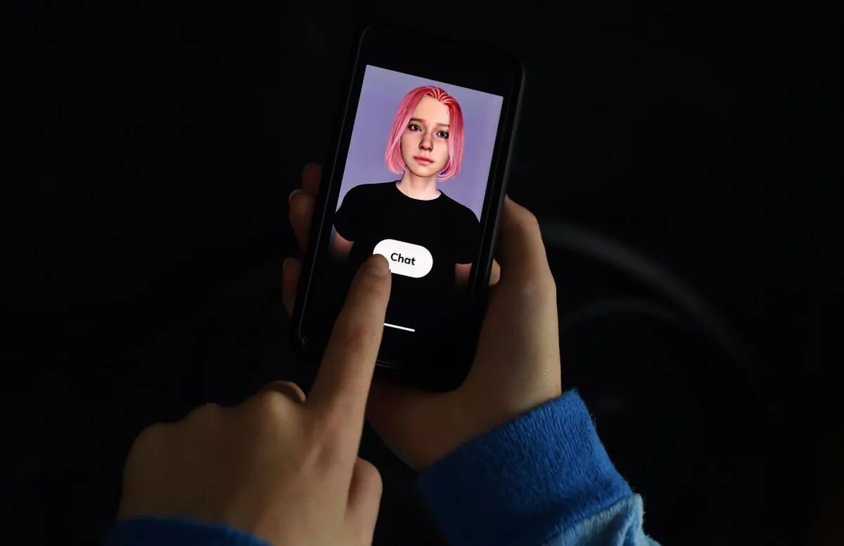 A "virtual friend" is seen on the screen of an iPhone in Arlington, Va., on April 30, 2020. (Olivier Douliery/AFP via Getty Images)