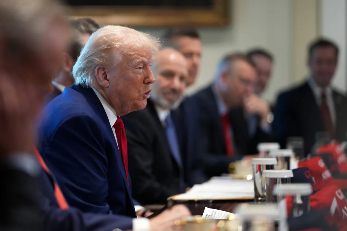 President Donald Trump speaks during a Cabinet meeting at the White House on April 30, 2025. (Andrew Harnik/Getty Images)