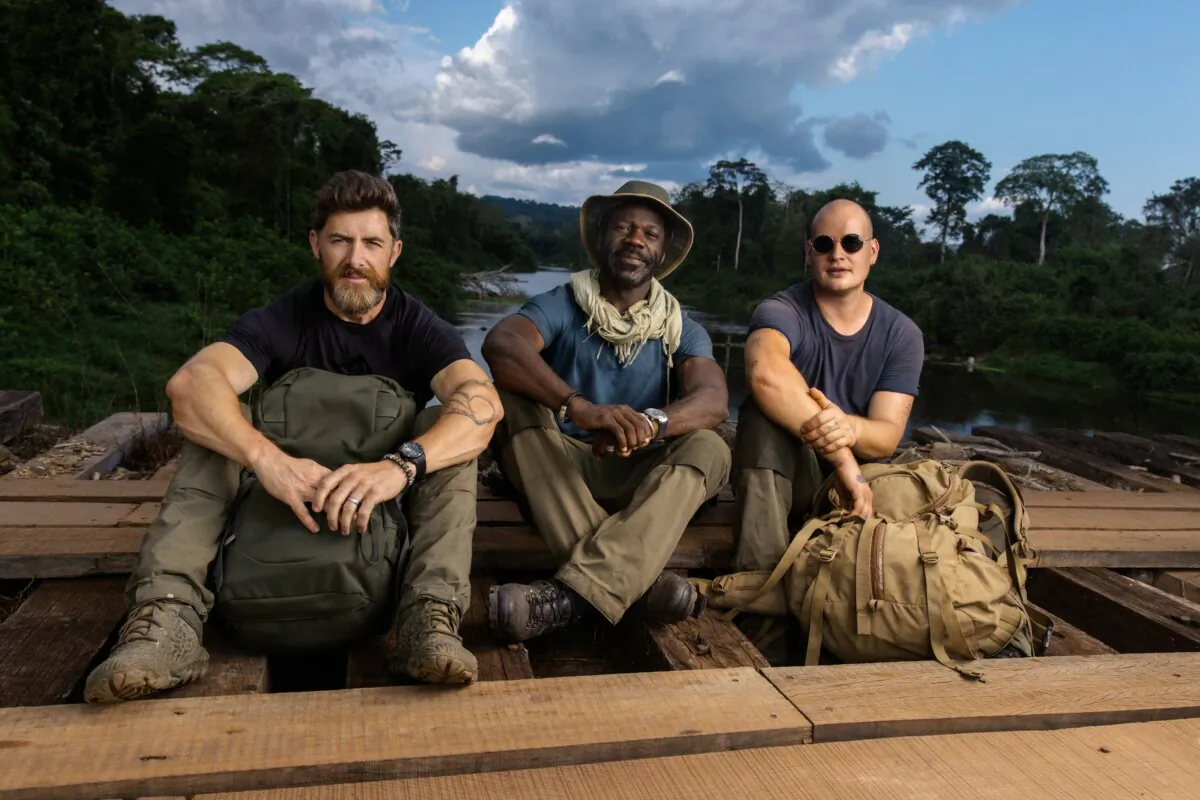 Aldo Kane, Vianet Djenguet, and Declan Burley in "The Wild Ones," premiering on Apple TV+ on July 11, 2025. (Apple)
