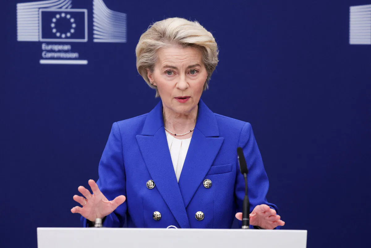 European Commission President Ursula von der Leyen delivers a statement in Brussels on March 4, 2025. (Reuters/Yves Herman)