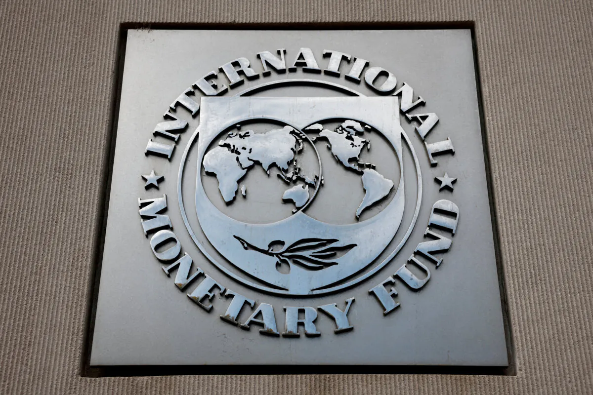 A view of the International Monetary Fund (IMF) logo at its headquarters in Washington, D.C., on Nov. 24, 2024. (Benoit Tessier/File Photo/Reuters)