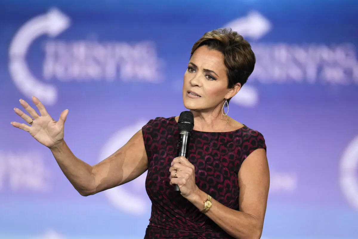 Kari Lake speaks to supporters at a campaign event in Mesa, Ariz., on Sept. 4, 2024. (AP Photo/Ross D. Franklin, File)