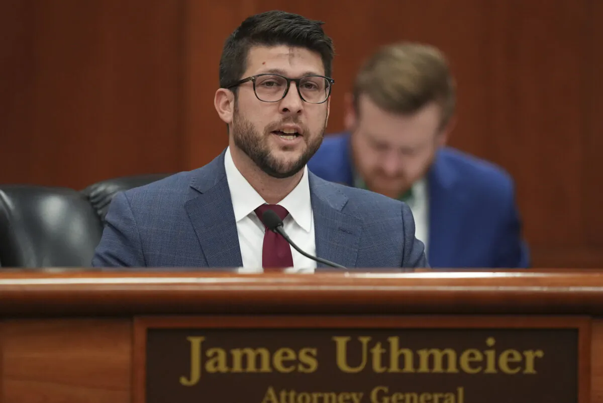 Florida Attorney General James Uthmeier speaks during a meeting between Gov. Ron DeSantis and the state cabinet at the Florida capitol in Tallahassee, Fla., on March 5, 2025. (Rebecca Blackwell/AP Photo)