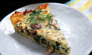 Brunch on Potato Crust Quiche With Spinach, Feta, and Bacon