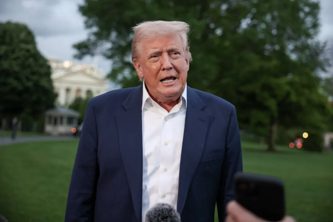 President Donald Trump speaks to reporters in Washington on May 4, 2025. (Tasos Katopodis/Getty Images)