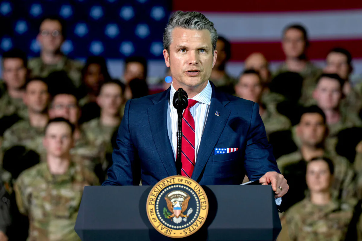 Secretary of Defense Pete Hegseth delivers remarks to troops alongside President Donald Trump, Michigan Gov. Gretchen Whitmer, Michigan House Speaker Matt Hall, Michigan Sen. Aric Nesbitt, Michigan National Guard Adjutant General Maj. Gen. Paul D. Rogers, and Michigan National Guard Assistant Adjutant General Brig. Gen. Daniel J. Kramer II at Selfridge Air National Guard Base, in Harrison Township, Mich., on April 29, 2025. (DoD photo by U.S. Navy Petty Officer 1st Class Alexander Kubitza)
