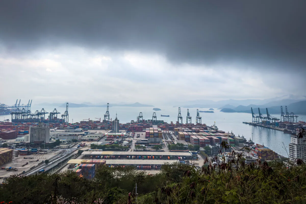 The Yantian International Container Terminals in Shenzhen, Guangdong Province, China, on April 11, 2025. China has long been a key source of illicit fentanyl, and U.S. President Donald Trump in February vowed to hold Beijing accountable for its role in the synthetic opioid trade. (Cheng Xin/Getty Images)