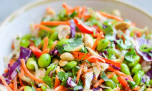 Asian Slaw With Ginger Peanut Dressing