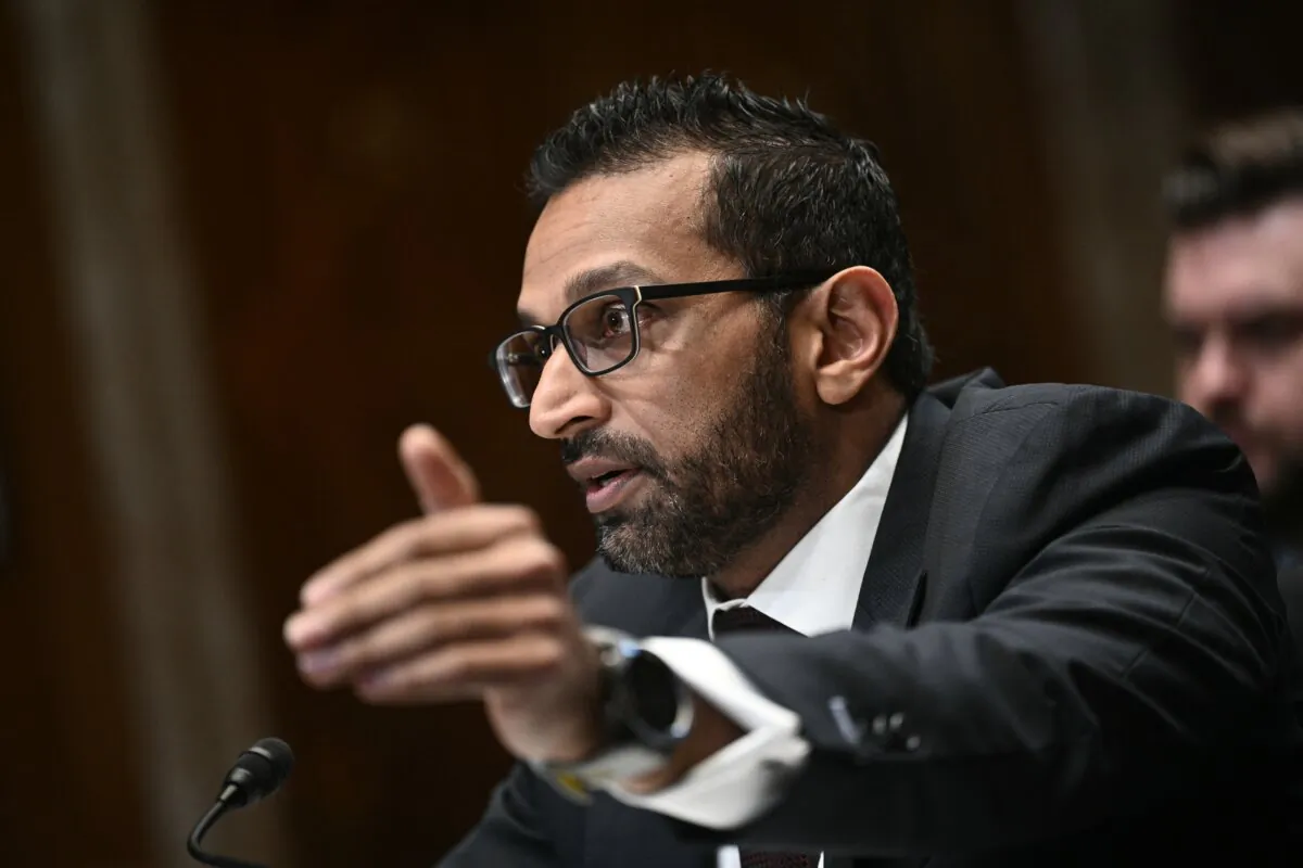 FBI Director Kash Patel speaks during a Senate hearing in Washington on May 8, 2025. (Chip Somodevilla/Getty Images)
