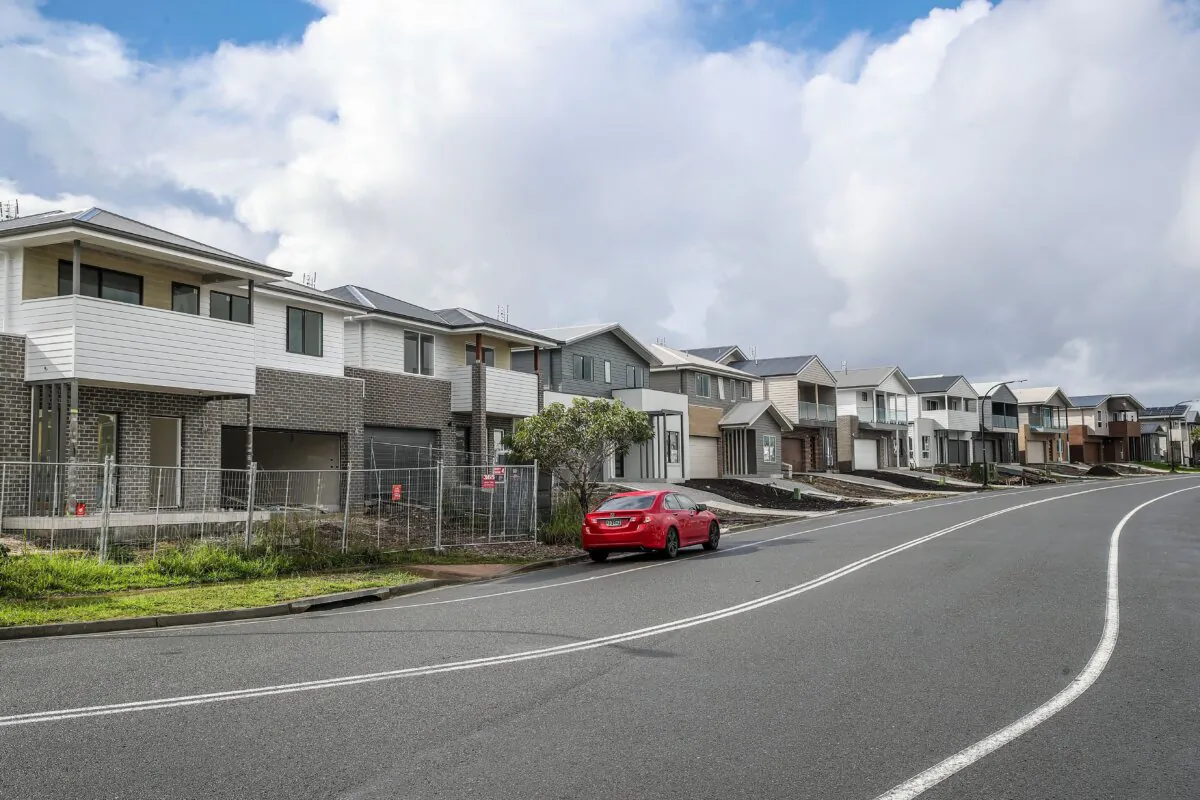 Newly built houses at Cameron Park in Lake Macquarie, New South Wales, Australia, on May 6, 2024. (Roni Bintang/Getty Images)