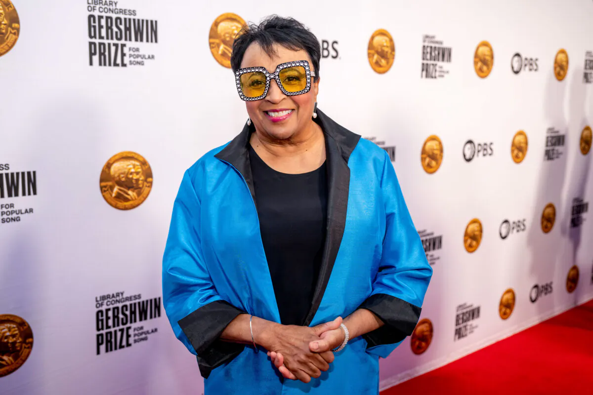 Librarian of Congress Carla Hayden arrives on the red carpet for the 2024 Library of Congress Gershwin Prize for Popular Song honoring Elton John and Bernie Taupin at DAR Constitution Hall in Washington on March 20, 2024. (AP/Kevin Wolf)