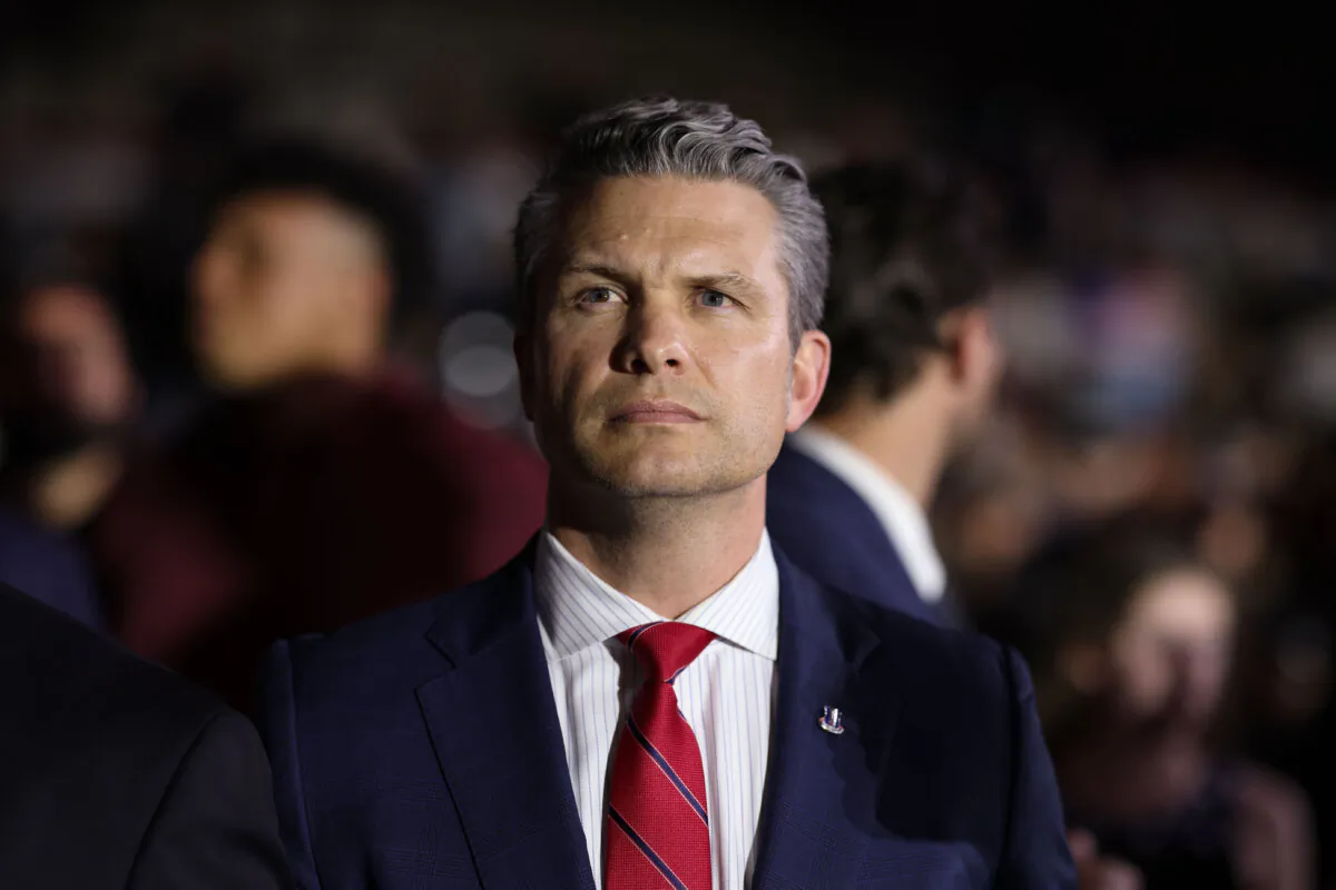 Defense Secretary Pete Hegseth in Michigan on April 29, 2025. (Scott Olson/Getty Images)
