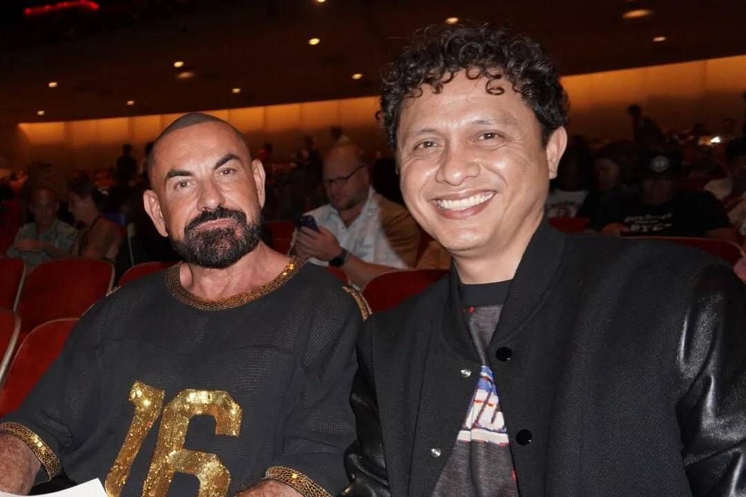 Eric Filteau (L) and Desmond Balbin enjoyed Shen Yun's evening performance at the Blaisdell Concert Hall on May 9, 2025. (Sally Sun/The Epoch Times)