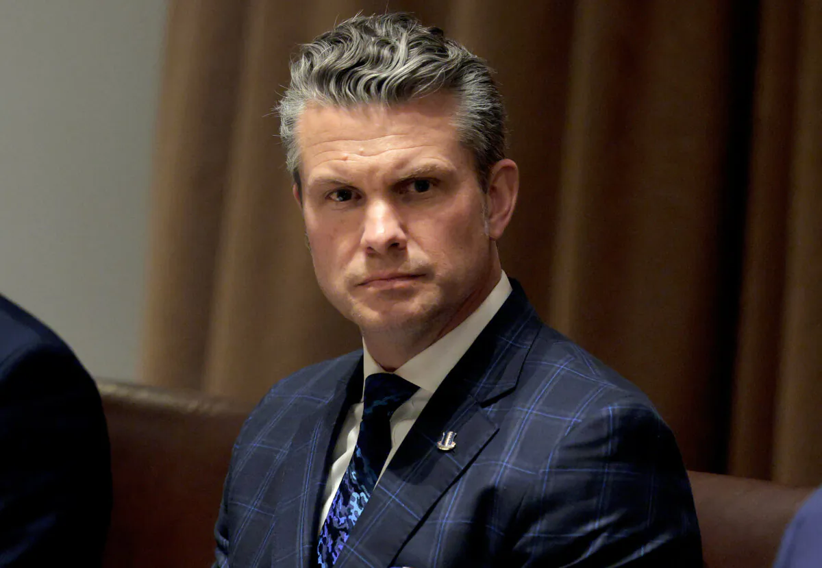 Defense Secretary Pete Hegseth in the Cabinet Room at the White House on April 24, 2025. (Chip Somodevilla/Getty Images)