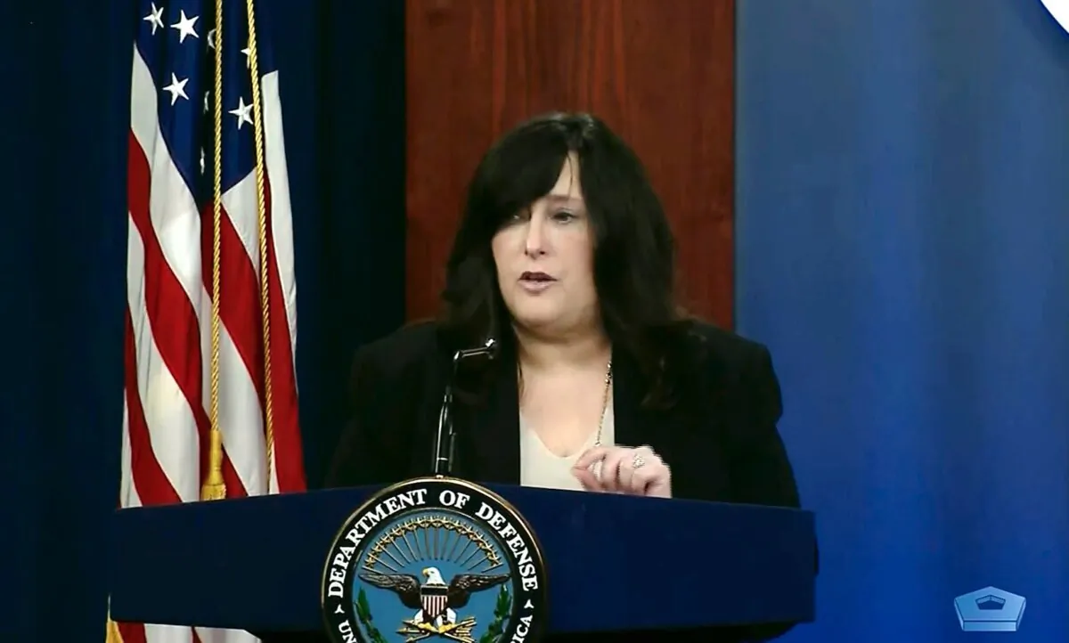 Dr. Terry Adirim, acting assistant defense secretary for Health Affairs, gives an update on COVID-19 at the Pentagon on June 30, 2021. (Screenshot via The Epoch Times/DOD)