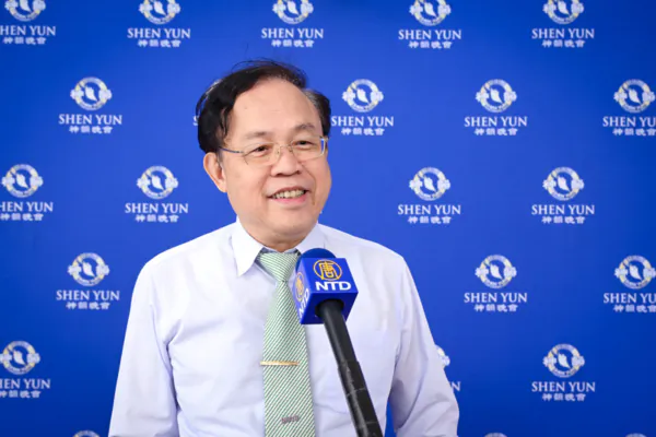 Jien-wei Yeh enjoyed Shen Yun at Taoyuan Arts Center in Taiwan, on April 27, 2025. (Pi-lung Sung/The Epoch Times)
