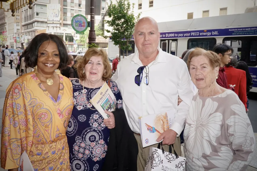 Steve Greisiger, his girlfriend Renetta Spiess, and his mother and sister enjoyed Shen Yun at the Miller Theater in Philadelphia on May 11, 2025. (Lily Sun/The Epoch Times)