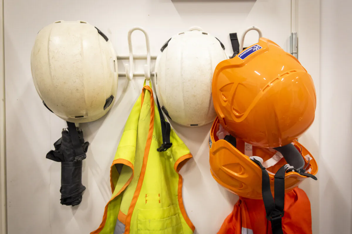 Crews at X-Ploration Services prepare equipment for mining operations in Nuuk, Greenland, on May 4, 2025. (John Fredricks/The Epoch Times)