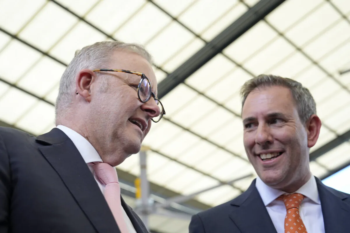 Australian Prime Minister Anthony Albanese and the Treasurer, Jim Chalmers visit Sunnybank Market Square in the electorate of Moreton in Brisbane, Australia on April 29, 2025. (Asanka Ratnayake/Getty Images)