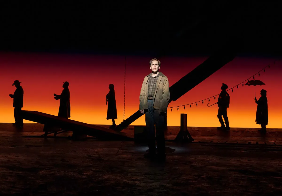 Taylor Trensch and the rest of the company, in the Broadway debut of "Floyd Collins." (Joan Marcus)
