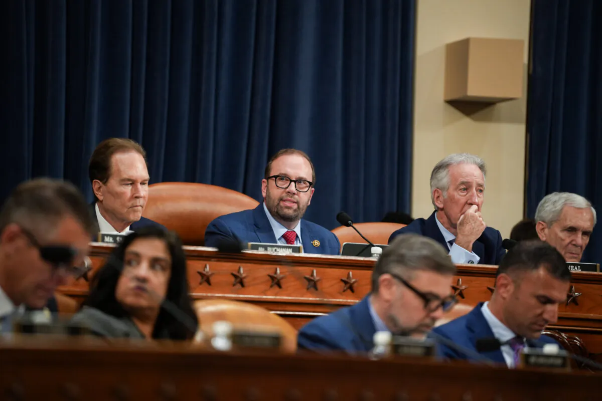 House Ways and Means Committee Chairman Jason Smith (R-Mo.) speaks during a hearing on Capitol Hill in Washington on May 13, 2025. (Madalina Vasiliu/The Epoch Times)
