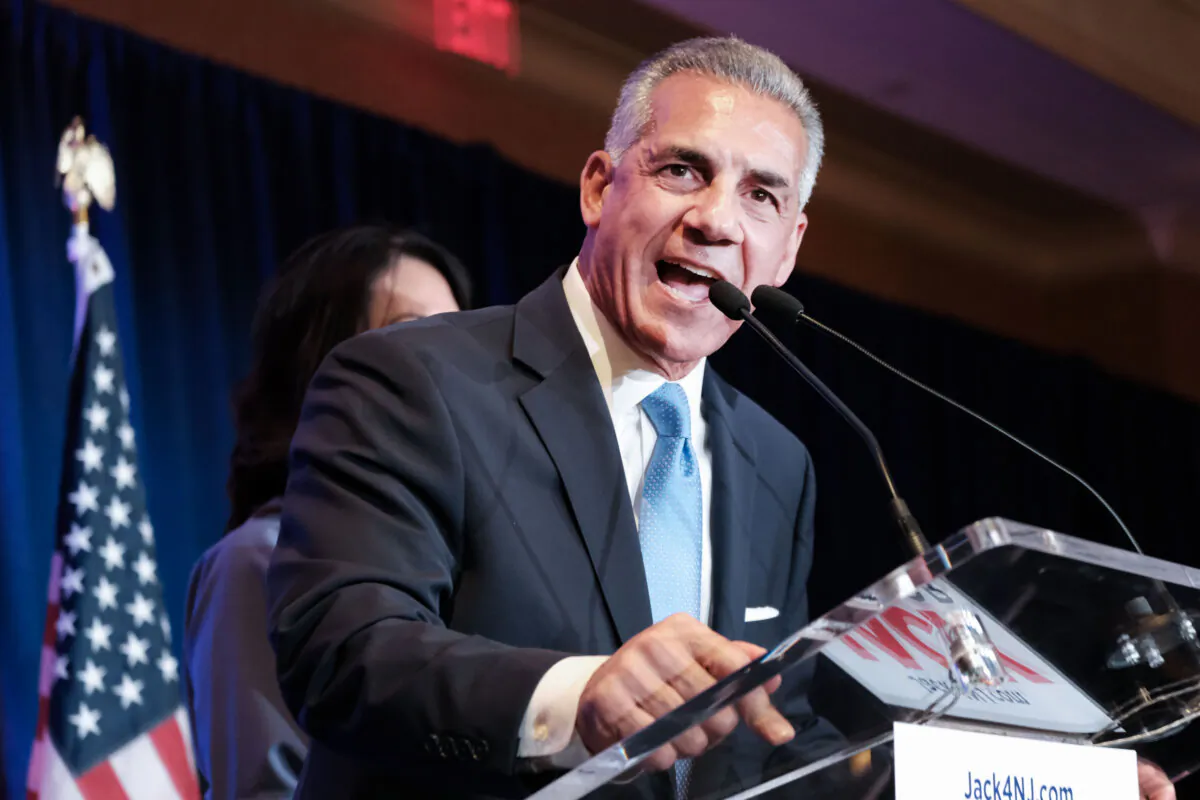 New Jersey Republican gubernatorial candidate Jack Ciattarelli speaks during a watch party in Bridgewater, N.J., on Nov. 2, 2021. (Spencer Platt/Getty Images)