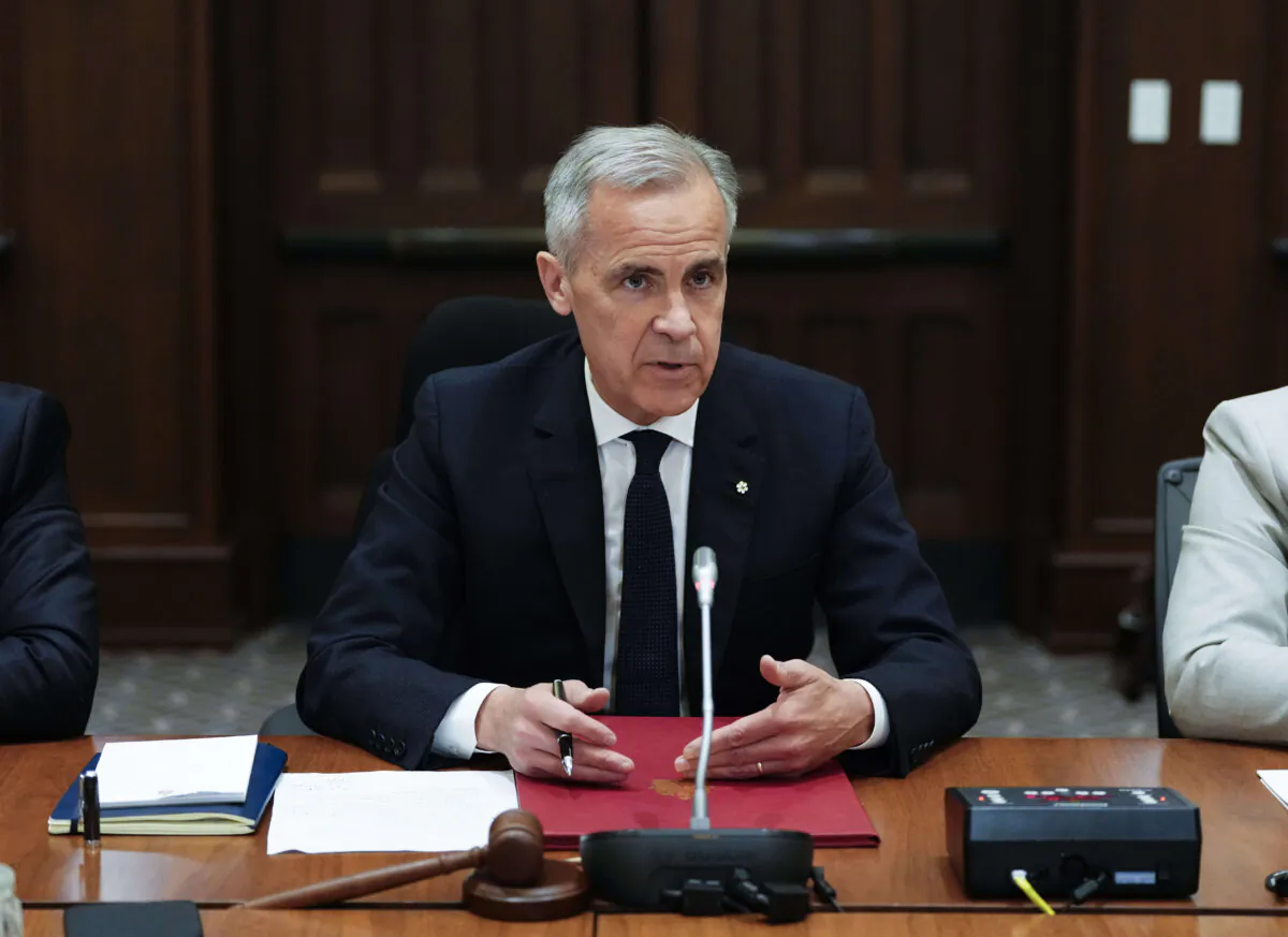Prime Minister Mark Carney speaks after a meeting of the federal cabinet in the West Block on Parliament Hill in Ottawa on May 14, 2025. (THE CANADIAN PRESS/Justin Tang)