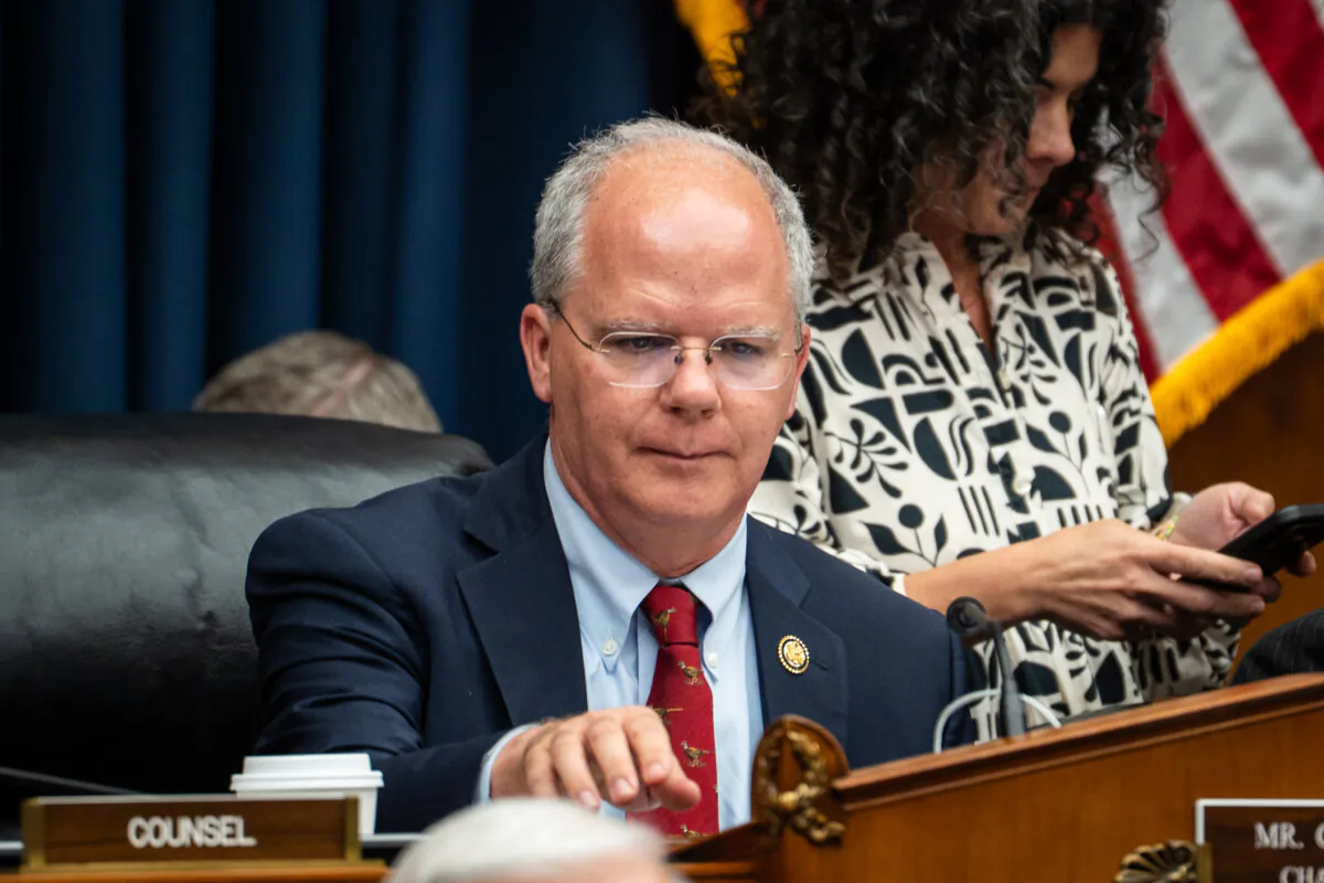 House Committee on Energy and Commerce Chairman Brett Guthrie (R-Ky.) presides over a hearing on Capitol Hill in Washington on May 13, 2025. (Madalina Vasiliu/The Epoch Times)
