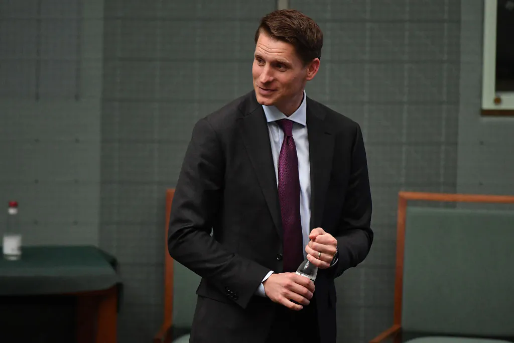 Member for Canning, Andrew Hastie, looks on during morning prayers in the House of Representatives at Parliament House on June 22, 2021 in Canberra, Australia. Barnaby Joyce has been sworn in as Deputy Prime Minister by Governor-General Hurley today after Joyce deposed former Nationals leader Michael McCormack during a spill called yesterday by Senator Matt Canavan. Joyce is re-elected as leader of the Nationals in a leadership contest with at least 12 votes in the 21-member partyroom. (Photo by Sam Mooy/Getty Images)
