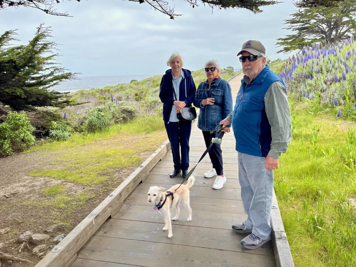Loni on a hike along the boardwalk in Cambria, CA. (Courtesy of Eileen Ogintz)