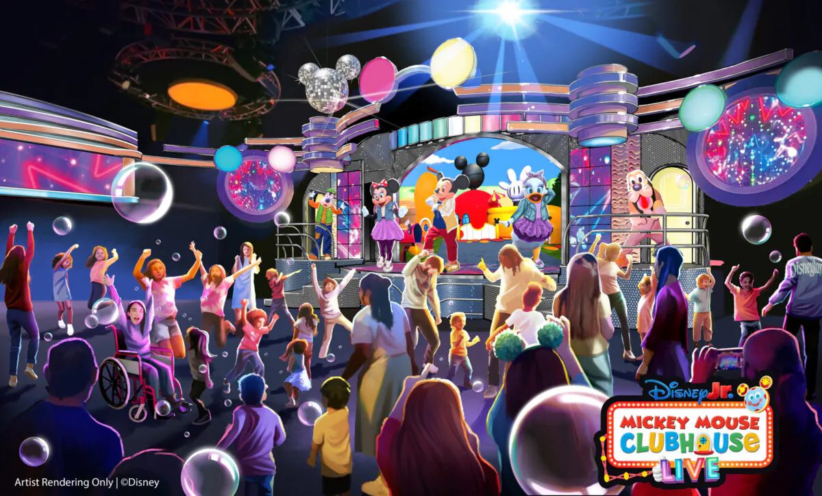 Concept art of the “Mickey Mouse Clubhouse Live” stage show in the Disney Theater at Disney California Adventure. (Artist Concept/Disneyland Resort/TNS)