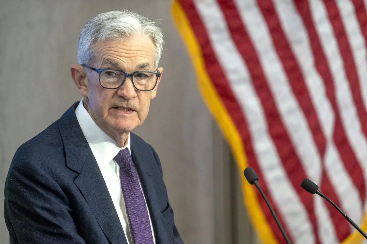 Federal Reserve Chairman Jerome Powell speaks during the Thomas Laubach Research Conference at the William McChesney Martin Jr. Federal Reserve Board Building in Washington on May 15, 2025. (Jim Watson/AFP via Getty Images)