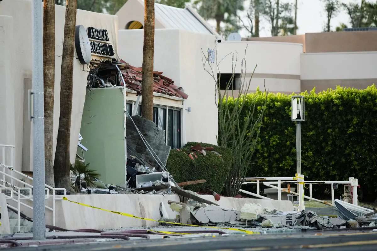 Damage to a building after an explosion near a fertility clinic in Palm Springs, Calif., on May 17, 2025. (Eric Thayer/AP Photo)