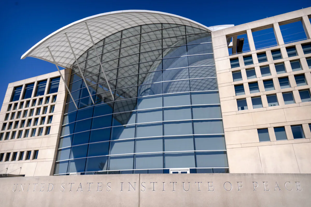 The headquarters of the United States Institute of Peace are seen in Washington on March 18, 2025. (Mark Schiefelbein/AP Photo)