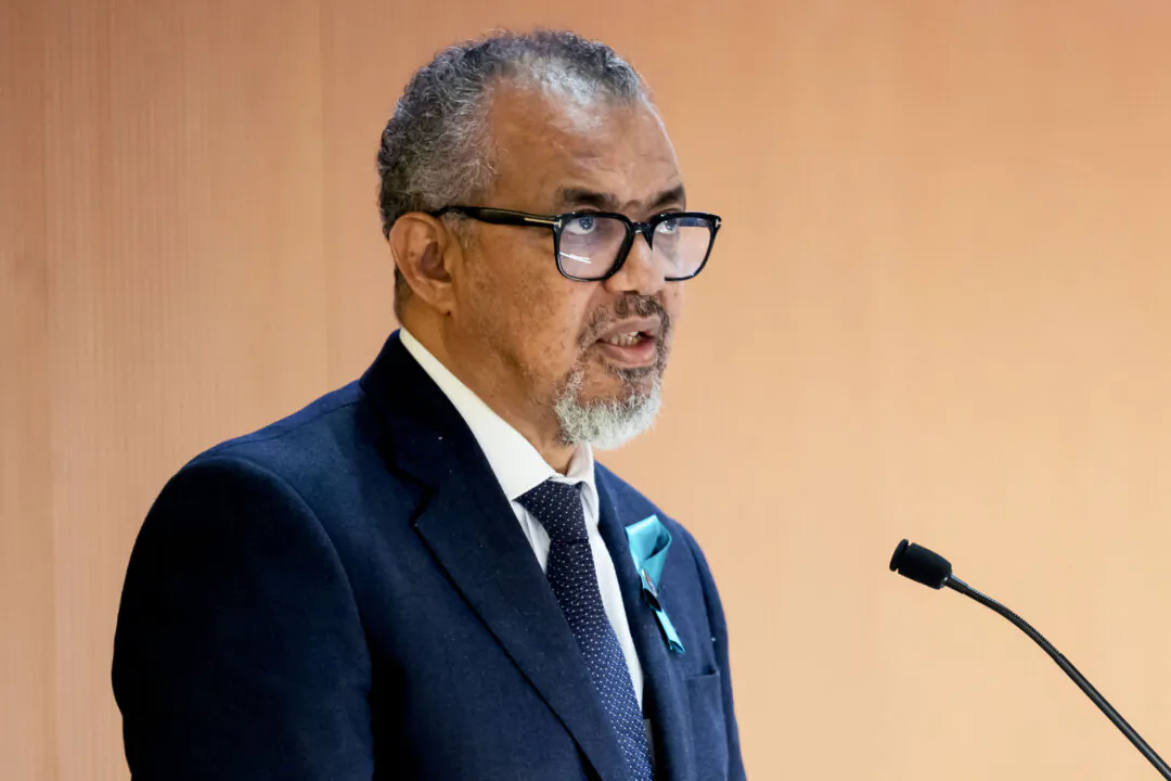 Dr. Tedros Adhanom Ghebreyesus, the World Health Organization's director-general, speaks in Geneva on May 19, 2025. (Fabrice Coffrini/AFP via Getty Images)