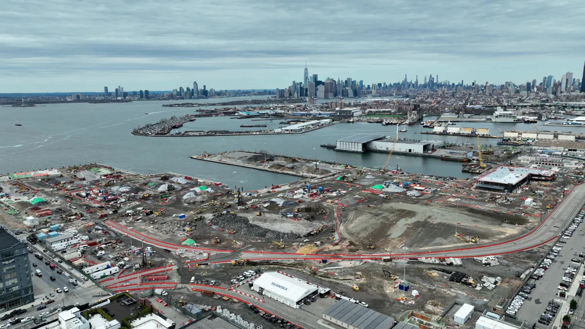 South Brooklyn Marine Terminal, which is being developed into a staging facility for Equinor's Empire Wind offshore wind project, in an undated aerial photograph in New York City. (Equinor/Handout via Reuters)