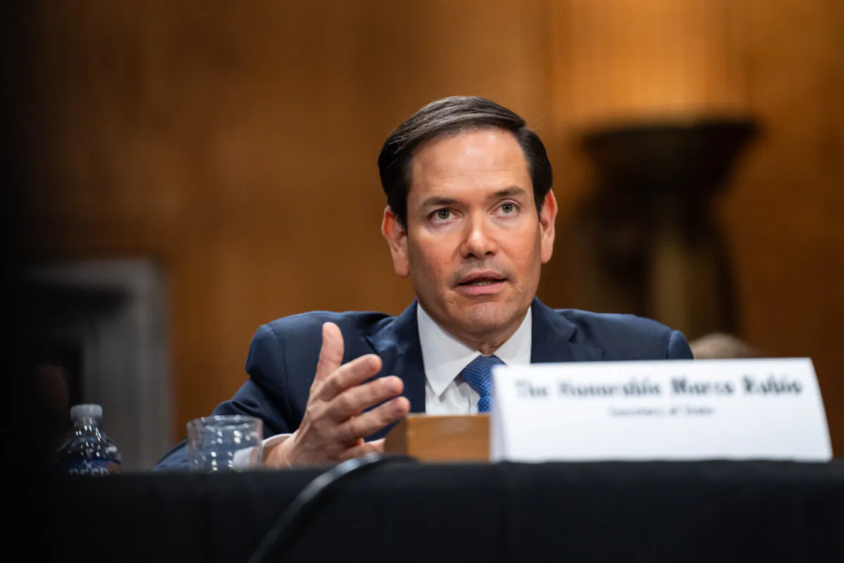 Secretary of State Marco Rubio testifies before the Senate Committee on Foreign Relations on Capitol Hill in Washington on May 20, 2025. (Madalina Vasiliu/The Epoch Times)