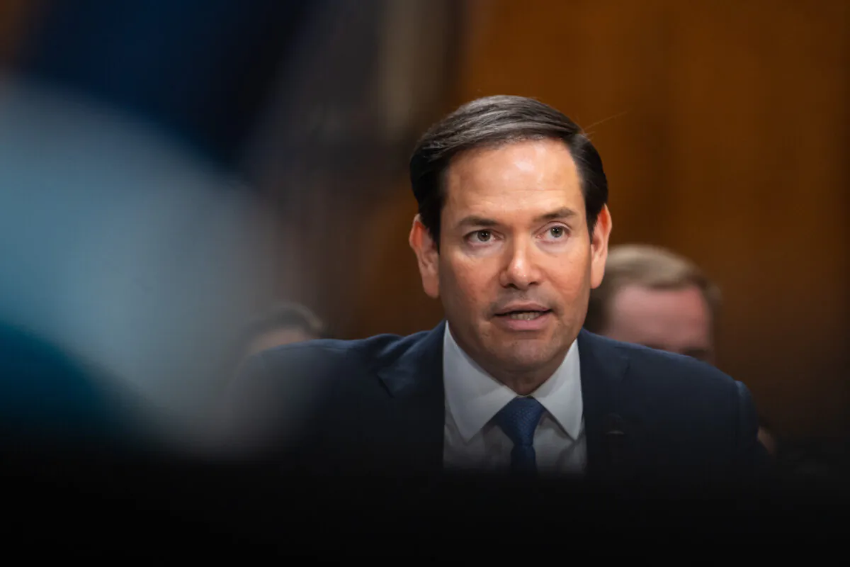 Secretary of State Marco Rubio testifies before the Senate Committee on Foreign Relations on Capitol Hill on May 20, 2025. (Madalina Vasiliu/The Epoch Times)