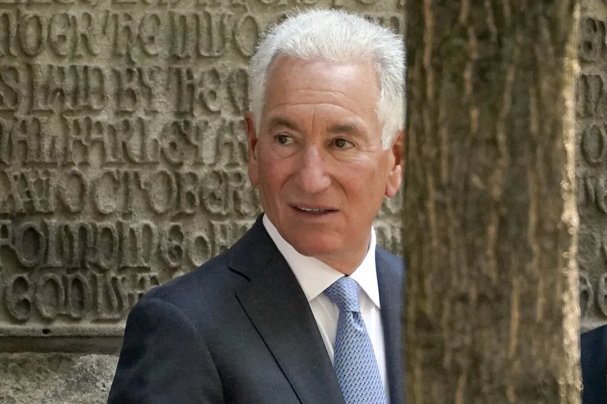 Charles Kushner arrives for the funeral of Ivana Trump in New York on July 20, 2022. (John Minchillo/AP Photo)