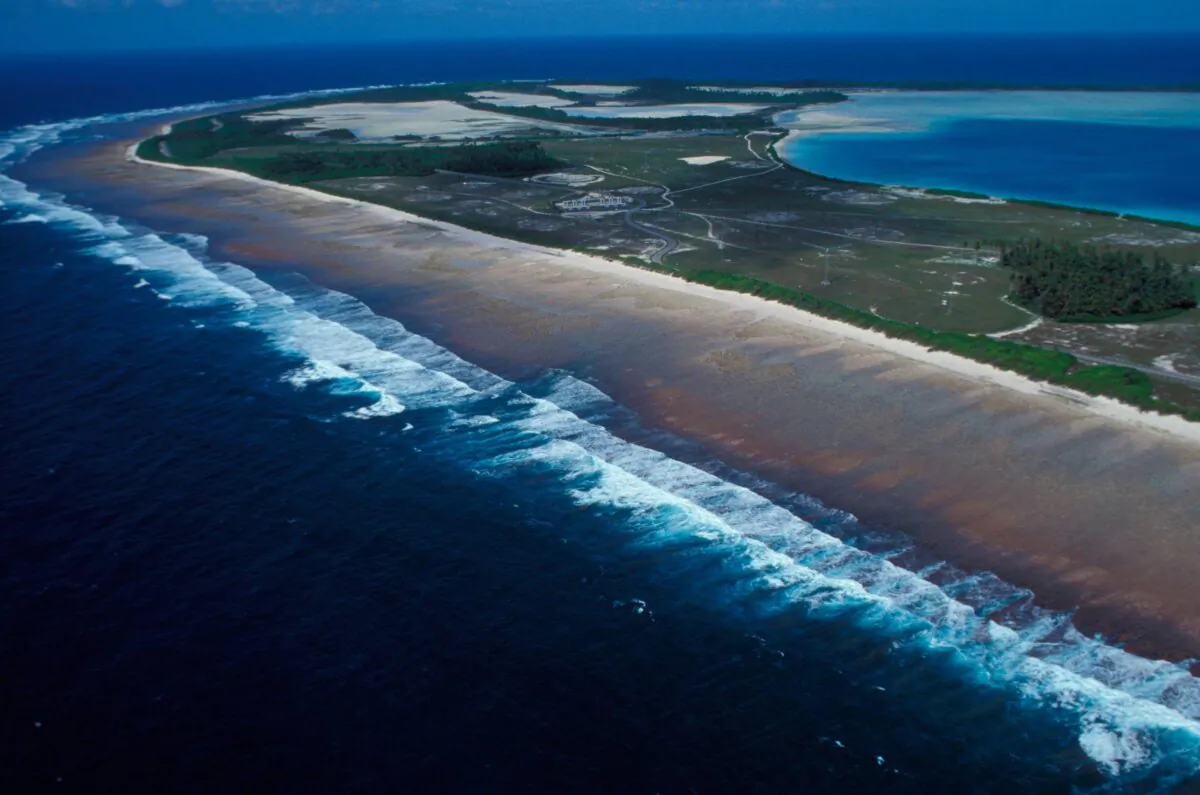 Aerial view of the Chagos Islands in the Indian Ocean, in an undated file photo. (Alamy/PA)