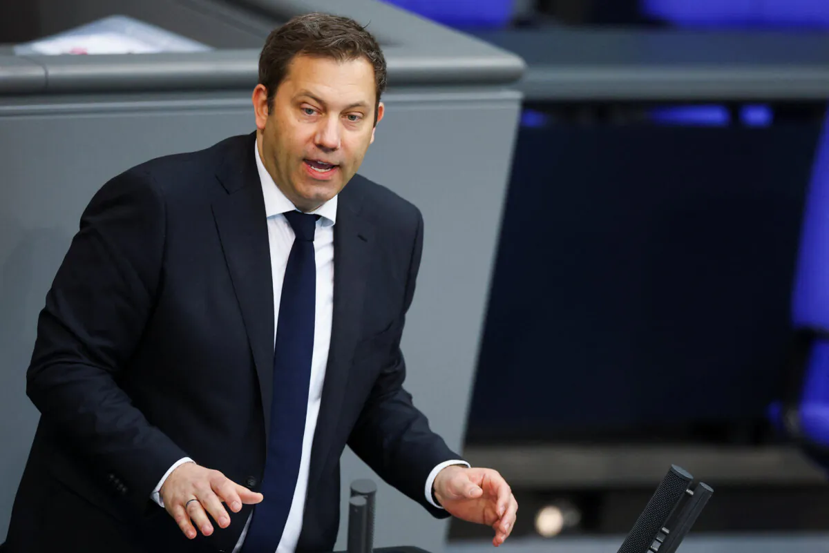German Vice Chancellor and Finance Minister Lars Klingbeil at the lower house of parliament, the Bundestag, in Berlin, on May 15, 2025. (Lisi Niesner/Reuters)