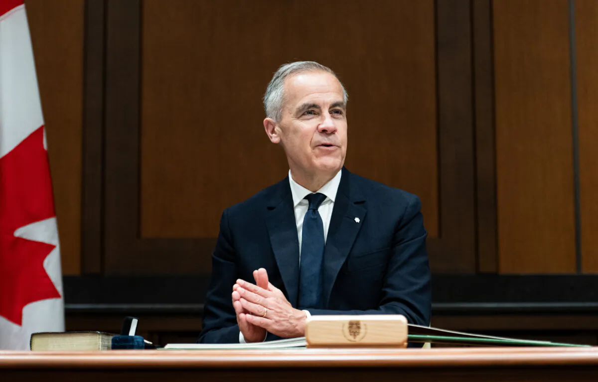 Prime Minister Mark Carney delivers remarks after being sworn-in as a Member of Parliament for the Nepean riding during a ceremony on Parliament Hill in Ottawa, on May 22, 2025. (The Canadian Press/Spencer Colby)