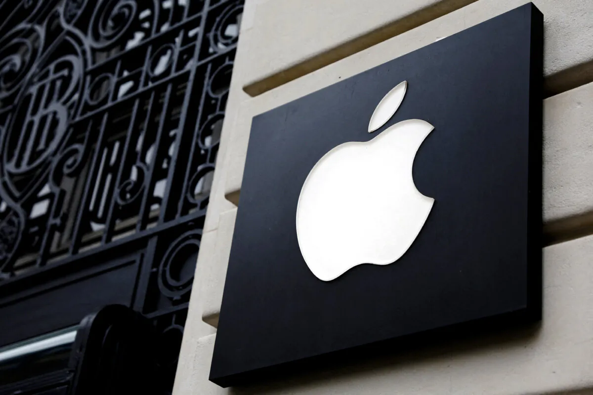 The Apple logo at an Apple store in Paris on April 23, 2025. (Abdul Saboor/Reuters)