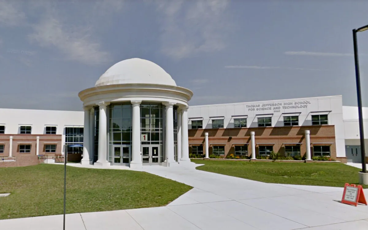 Thomas Jefferson High School in Alexandria, Va., in August 2017. (Google Maps/Screenshot via The Epoch Times)
