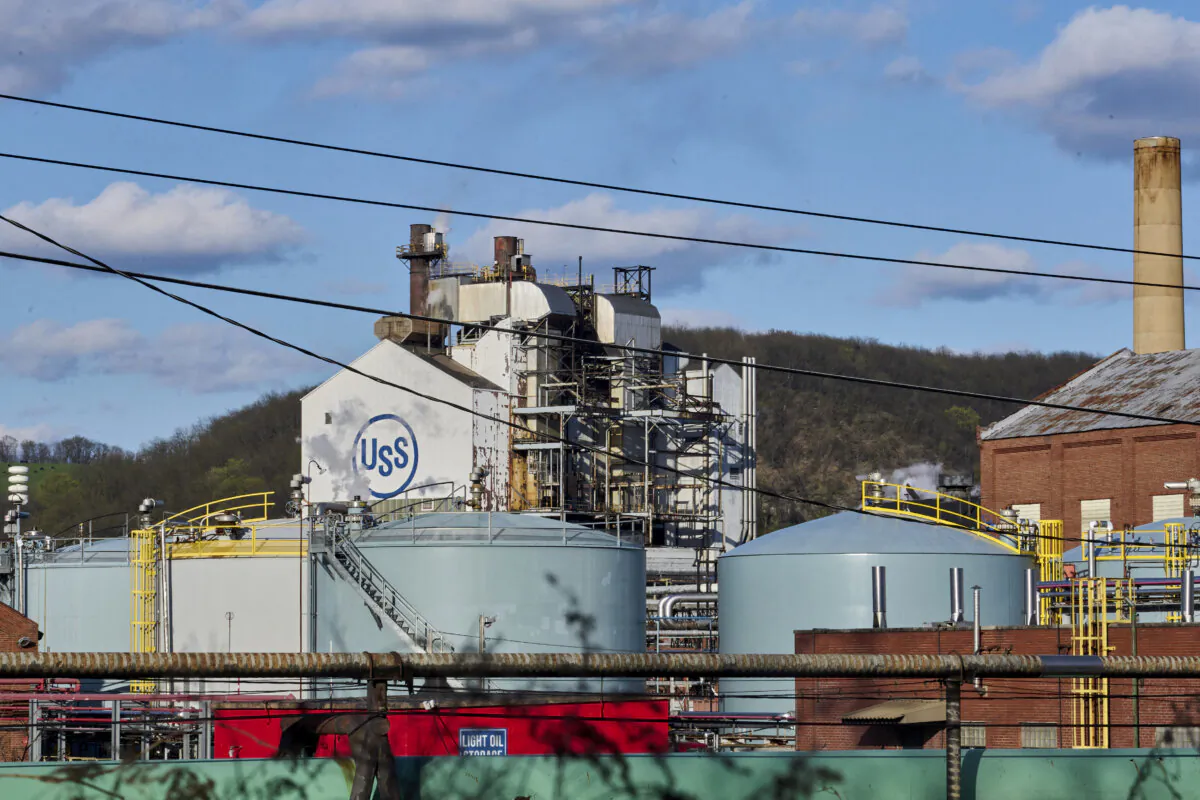 The U.S. Steel Clairton plant in Clairton, Pa., on April 8, 2024. (Dominic Gwinn/Middle East Images via AFP via Getty Images)