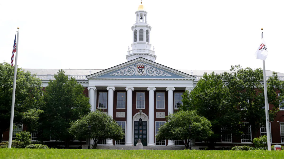 A view of the campus of Harvard Business School in Cambridge, Mass., on July 8, 2020. (Maddie Meyer/Getty Images)