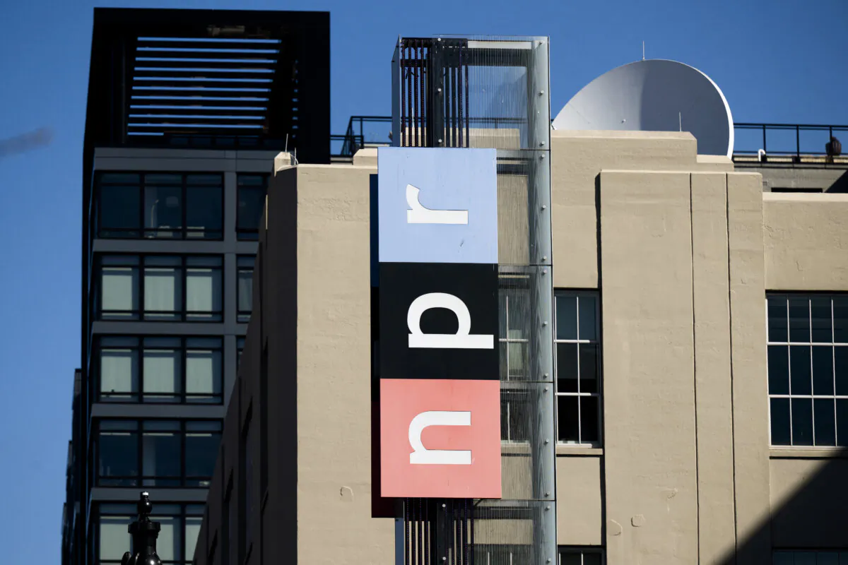 National Public Radio headquarters in Washington on March 26, 2025. (Saul Loeb/AFP via Getty Images)