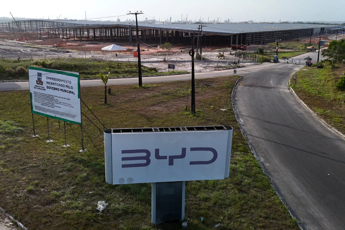 The construction site of BYD's electric vehicle factory in the city of Camacari, Brazil, on Jan. 9, 2025. (Joa Souza/Reuters)